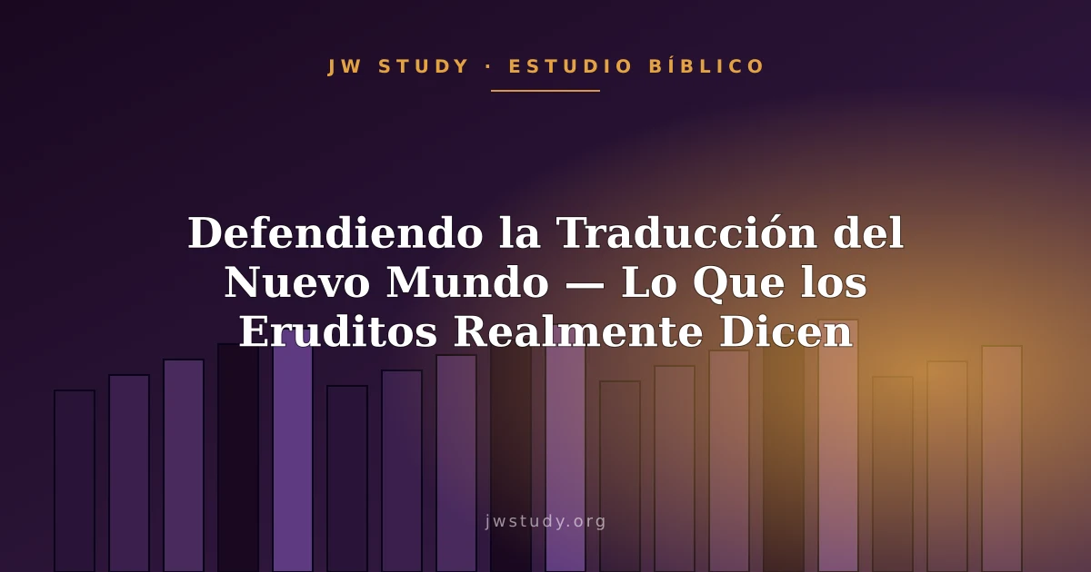 Defendiendo la Traducción del Nuevo Mundo — Lo Que los Eruditos Realmente Dicen
